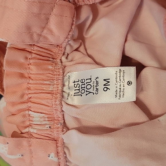 Cotton Just One You Carters pink white giraffe jumper dress adjustable straps - Picture 10 of 11